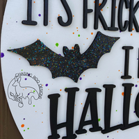 
              PAINTED - Frickin Bats Door Hanger - Halloween Door Sign - Fall - Love Halloween - Bats Sign
            