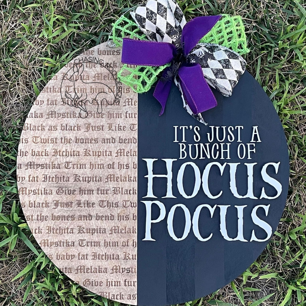 It's Just A Bunch of Hocus Pocus Door Hanger - Halloween Sign - Fall - Witches - Halloween Door Hanger