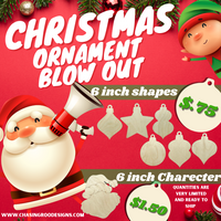 Ornament - Unfinished - 6 Inch Blank - Sale - Christmas - Blow Out - Ornament Shapes